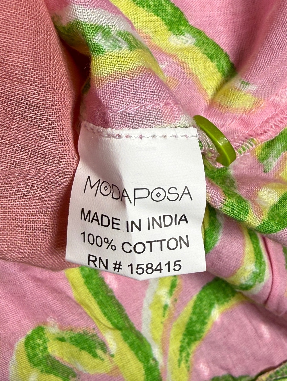 MODAPOSA XL Pink and Green Cotton Dress with Tassels - Picture 7 of 13